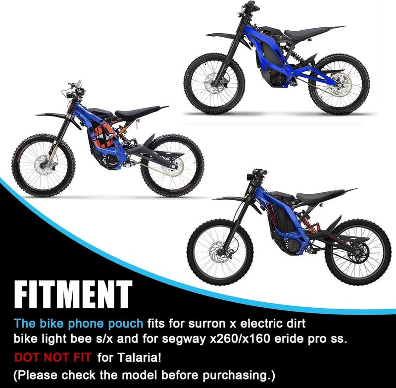 psler Dirt Bike Battery Cover Storage Bag, Pouch Bag Dirt Bike Frame Bag Fits for Sur Ron Light Bee X S Segway X160 X260 Eride Pro SS (Black) - Image 3